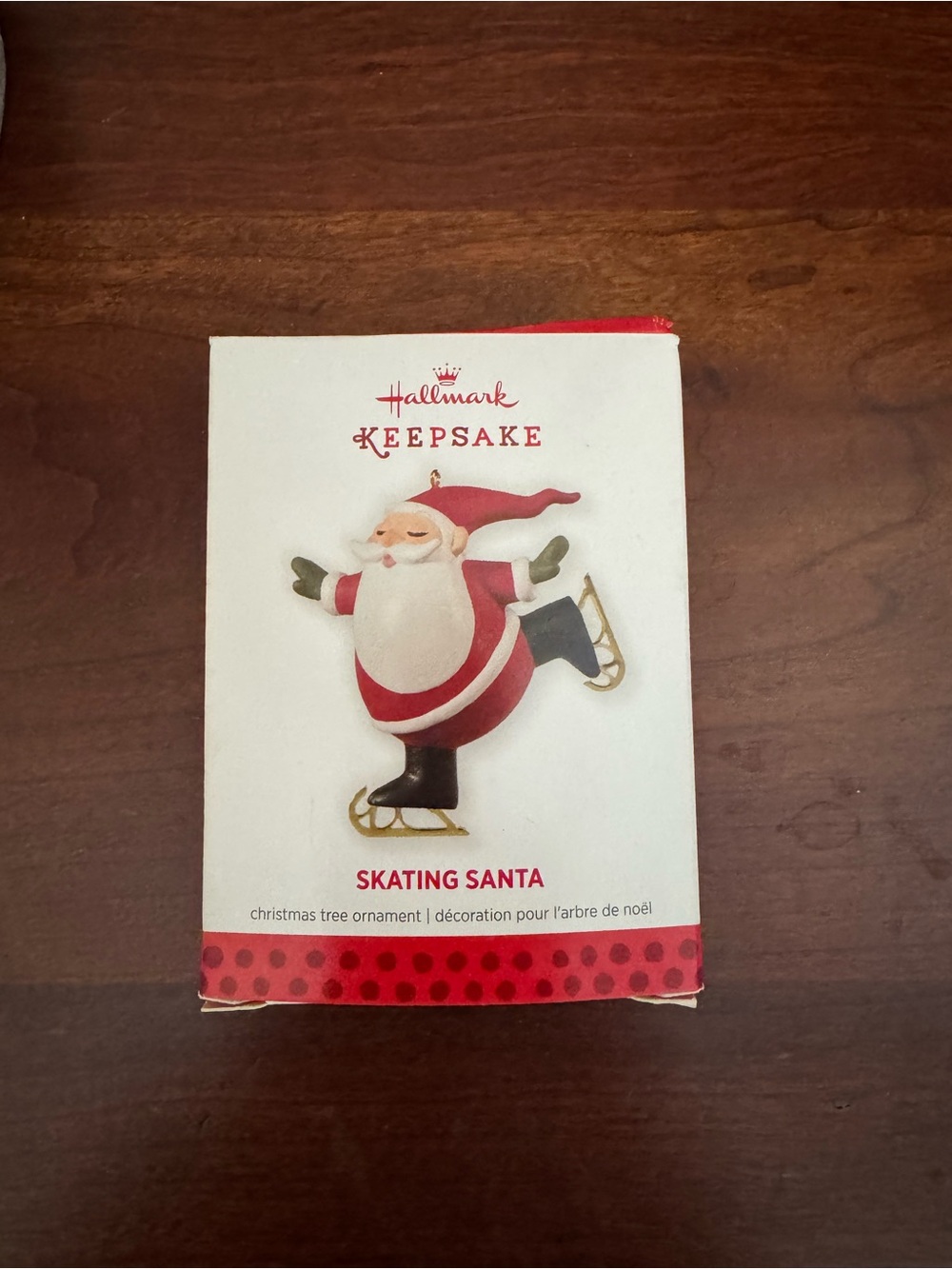 Hallmark Skating Santa Ornament - Red, White, Gold